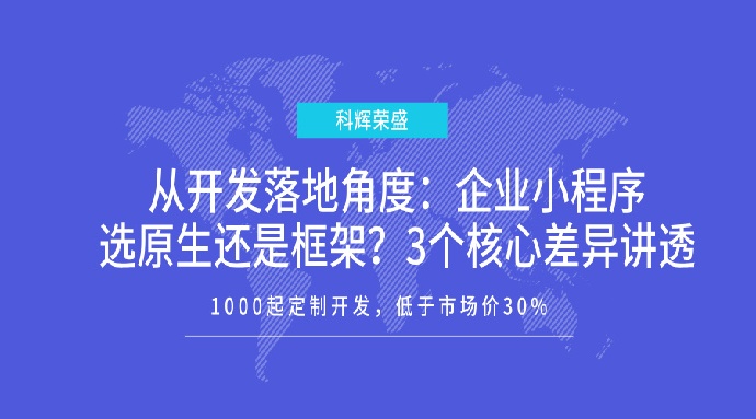 从开发落地角度：企业小程序选原生还是框架？3个核心差异讲透